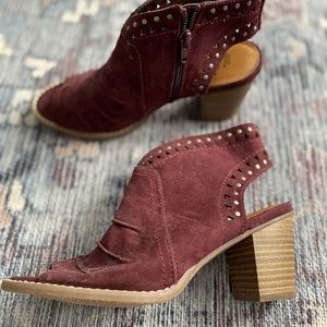Burgundy Suede Bootie